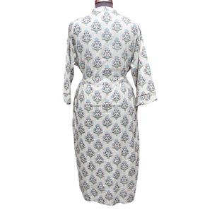 Kimono de Verano con Estampado Floral, 100% Algodón, Cierre con Cinturón, Secado Rápido, Transpirable, Suave, Lavable a Máquina, Cuello en V, Largo Completo, para Mujer - Product Image 6
