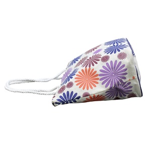 Sac de plage en jute laminé PP avec imprimé floral, poignée en corde torsadée, poche intérieure suspendue et fermeture éclair supérieure - Product Image 3