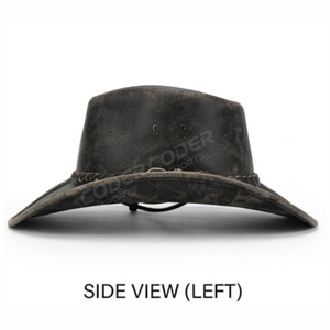 Chapeaux de cowboy western en cuir PU de qualité supérieure avec cordes tressées uniques, larges bords courbés, pour l'équitation et les vacances - Product Image 2