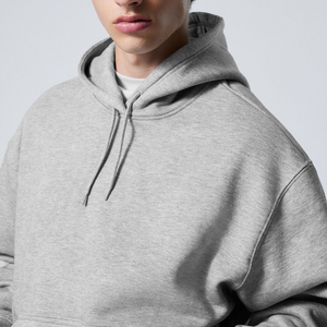 Custom <b>Men</b>’s <b>Grey</b> Oversized Blank Pullover Hoodie with Drop Shoulder and Kangaroo Pocket Casual <b>Sweatshirt</b> - Product Image 6