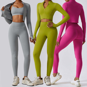 Wholesale Custom Logo Women's Yoga Set 2 Piece Active Wear Plus Size Waterproof Breathable Lightweight - Product Image 2