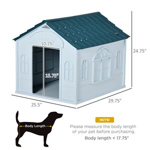 Cuccia per Cani in Plastica Blu Facile da Montare, Resistente all'Acqua, per Interni/Esterni, con Porta, per Cani di Taglia Media e Piccola - Product Image 3