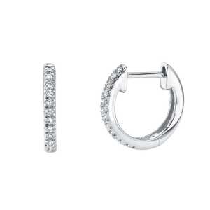 Minimalist Diamond <b>Hoop</b> <b>Earrings</b> 10K 14K 18K <b>Solid</b> Gold Luxury Small Everyday Wear Delicate Modern Huggie B2B Factory Bulk Price - Product Image 3