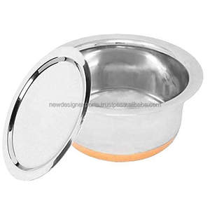 Olla de Acero Inoxidable con Fondo de Cobre, Capacidad de 5 Litros, Color Gris Acero, Bhagona - Product Image 1