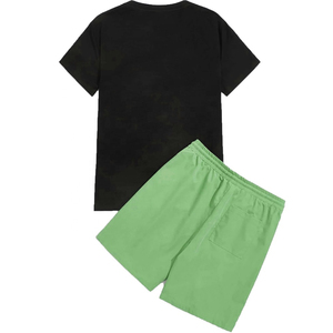 Conjunto de Pantalones Cortos y Chaqueta Cortavientos de Dos Piezas Personalizados para Hombre, Transpirables, 100% Algodón, Cintura Elástica, Corte Holgado de Verano, Opción de Logotipo Personalizado - Product Image 3
