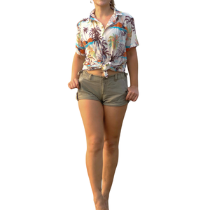 Camisa de Verano con Estampado de Olas Costeras para Mujer, Cuello Suave, para Vacaciones, Piscina, Proveedor Mayorista - Product Image 3