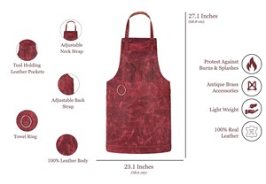 Tablier en cuir de vachette robuste pour soudeurs et forgerons – Protection durable – Commandes en gros disponibles LPN-0213 - Product Image 3