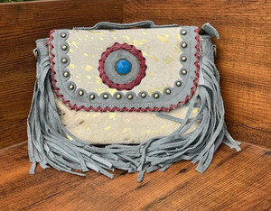 Nouvel arrivage de sacs à main à franges en cuir suédé et fourrure métallisée sacs à bandoulière élégants de style occidental sacs à bandoulière pour femmes à vendre - Product Image 2