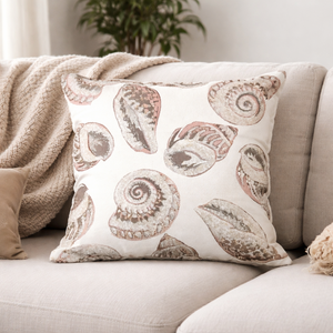 Funda de cojín decorativa con estampado de conchas marinas, funda de almohada suave de algodón para sofá, cama, sala de estar, decoración costera para el hogar al mejor precio - Product Image 2