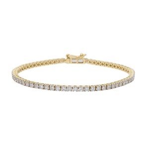 Oro de 14 quilates y pulsera de joyería fina de diamantes reales 3.08CTW Elegante lujo Uso diario Mezcla perfecta de estética y practicidad - Product Image 1