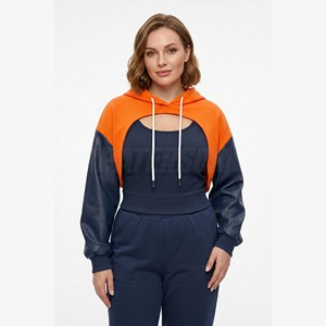 Hoodie personnalisé 320 g/m² en coton et élasthanne, style boléro court Y2K, pour marques de mode, manches ajustées - Product Image 1