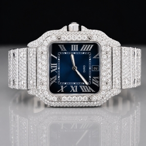 Reloj Mecánico Premium para Hombre con Moissanita, Cuadrado, de Lujo, con Números Romanos, Esfera de Acero Inoxidable y Cristal, Diseño Vintage - Product Image 3