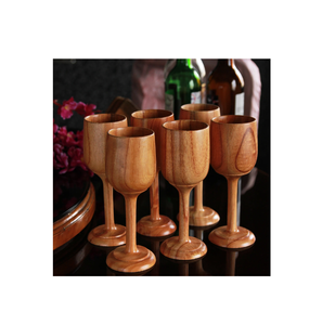 Verres à vin en bois, vaisselle et verres à café élégants en bois d'acacia naturel, prix de gros - Product Image 2