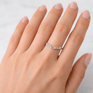 Anillo de Diamante de Laboratorio Marquise Redondo, Plata de Ley 925, Oro Sólido de 14K/18K, Anillo Ajustable con Diamante, Anillo de Compromiso Curvo Minimalista - Product Image 6