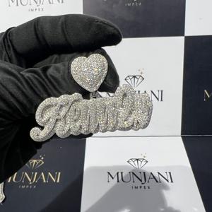 Colgantes de Lujo Chapados en Oro Rosa con Moissanita VVS, Certificados IGI, Estilo Hip Hop, Forma de Letra Personalizada, Microincrustaciones, Unisex - Product Image 6