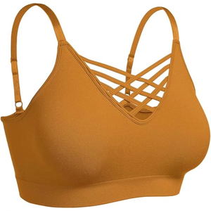 Women <b>Criss</b> <b>Cross</b> Back Sports Bra Padded Yoga Gym Fitness Workout Activewear <b>Top</b> Wholesale Athletic Training Running Bra Active - Product Image 4