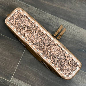 กระเป๋าใส่เครื่องม้วนผมและเครื่องหนีบผมหนังวัวแท้ลาย Tooled ดีไซน์สุดฮิตประจำปี 2026 สำหรับเดือนกันยายน ทนความร้อน เหมาะสำหรับการเดินทาง - Product Image 3