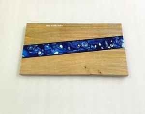 Planche à découper en bois et résine époxy, très tendance, pour la maison et la cuisine, élégante, pour fromages et préparations culinaires - Product Image 4