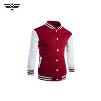 Blouson universitaire brodé écologique pour homme, en cuir PU, avec fermeture éclair et badges, style baseball, vêtement d'extérieur d'hiver