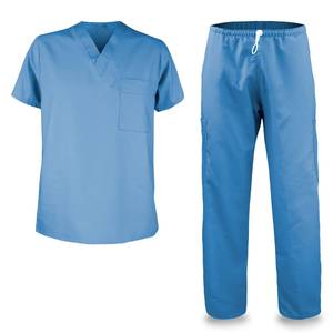 Tenues d'hôpital personnalisées à faible MOQ, ensembles de blouses médicales pour hommes, couleur unie, 100 % coton, séchage rapide, respirantes - Product Image 3