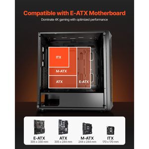 Case PC Gaming Full Tower ad Alto Flusso d'Aria con 3 Ventole PWM da 140mm, Gestione Cavi, Micro ATX, Filtro Antipolvere Magnetico - Product Image 2