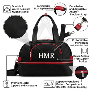 Sac de sport léger multi-usages pour la gym, les voyages et les activités de plein air, idéal pour les vêtements maçonniques grecs et les insignes de la franc-maçonnerie. - Product Image 6