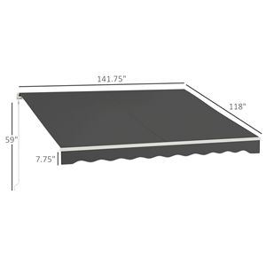 Tenda Parasole Elettrica Retrattile UV 3,6x3m con Telecomando e Manovella Manuale per Terrazze - Product Image 3