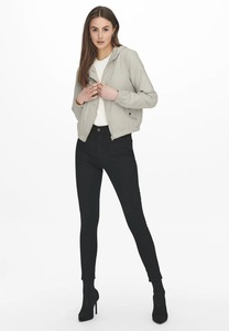 Chaqueta Bomber con Capucha y Cierre de Cremallera, Resistente al Viento, Tejido de Poliéster, para Otoño, Color Sólido, Corte Regular, Manga Larga - Product Image 3
