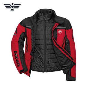 ชุดมอเตอร์ไซค์ Ducati สำหรับผู้ชาย สีแดงดำ กันน้ำ กันลม แขนยาว ผลิตจากโพลีเอสเตอร์ 100% ชุดขี่มอเตอร์ไซค์สำหรับฤดูหนาว - Product Image 1