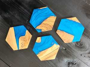 Elegant Handmade Wooden Resin <b>Coaster</b> Set Durable Heat-Resistant <b>Drink</b> <b>Coasters</b> for Mugs, Cups & Glassware - Product Image 4