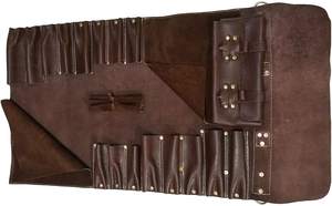 Étui de luxe en cuir véritable pour couteaux de chef – Kit de rangement professionnel pour outils culinaires – Housse de protection pour cuisine - Product Image 5