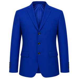Veste de costume blazer sur mesure pour homme, 3 boutons, revers cranté, costume formel d'affaires, bleu marine foncé - Product Image 1