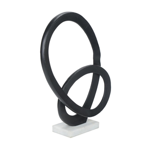 Wholesale Decorative Accent Modern Abstract Metal Sculpture Gold Finish With White Marble Base For Home Decor And Office Display - Product Image 6