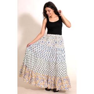 Women's Cotton Printed <b>Patchwork</b> Maxi <b>Skirt</b> Handmade Boho Ethnic Long <b>Skirt</b> Indian Fashion - Product Image 5