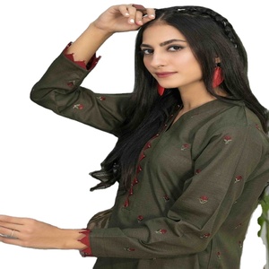 Tenues en coton Khaddar 2 pièces de la marque Tawakkal pour femmes, vêtements ethniques indiens et pakistanais pour les fêtes, collection BASICS à séchage rapide, Pakistan - Product Image 1