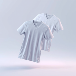 Camisetas Blancas de Cuello en V para Hombre, de Algodón, Manga Corta, Corte Ajustado, con Personalización OEM ODM - Product Image 4