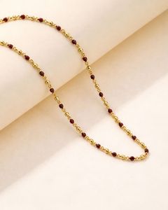 Long Traditional 925 Sterling Silver Red Beads Gold Plated Link Carmella Chain Pendant <b>Necklace</b> For Women Wholesale Bulk Product - Product Image 1