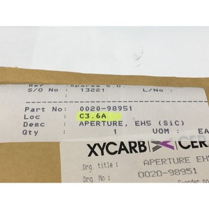 AMAT 0020-98951 XYCARB CERAMICS PA ELECTRODES/EH5 - Équipements et pièces semi-conductrices de renommée mondiale et de confiance - Product Image 1