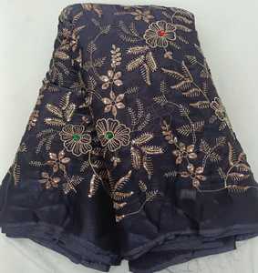 Tissu Fendi Sequence Pipe Work en dentelle Cutdana à broderie lourde et de qualité supérieure avec sequins pour Saree, Costume, Lehenga, Robe - Product Image 2