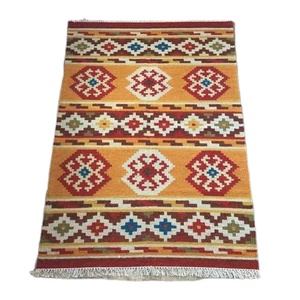 เสื่อหน้าประตูลายกิลิมทำด้วยมือแบบอินเดียพรมปูพื้นและพรมทอมือสไตล์คิลิม - Product Image 1