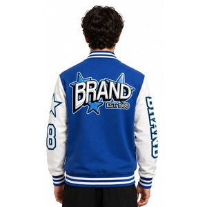 Custom Varsity <b>Jacket</b> Manufacturer 460gsm Wool Blend Chenille Patch Letterman Varsity Front Letter B <b>Star</b> Design <b>Jacket</b> - Product Image 6