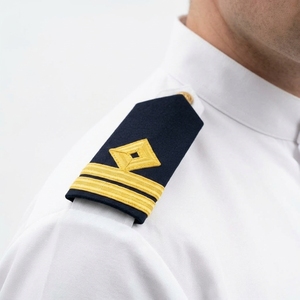 Épaulettes de grade marine et or, brodées de fils dorés, à coudre, en paire - Product Image 6