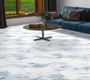 Dalles de carrelage en porcelaine effet marbre poli 600x1200mm, blanc, style italien, haute brillance, pour murs intérieurs, hôtels et maisons - Product Image 5