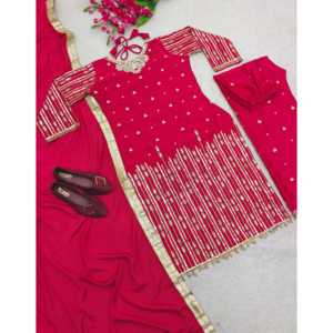 Conjunto de traje de fiesta para mujer de diseñador Top con Dupatta-Elegant Pent Fashion - Product Image 3