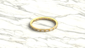Luxury 18K Gold Baguette Diamond 0.50ct Light-Weight Full Eternity Band Bezel Set Wedding Band <b>Stacking</b> <b>Ring</b> Jewelry Gift Women - Product Image 3