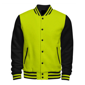 เสื้อแจ็คเก็ตแบบ Letterman สั่งทำพิเศษ ผ้าวูลผสม ทรงบอมเบอร์ ติดกระดุมแบบ Snap  คอเสื้อถักแบบริบ  สไตล์สตรีทแวร์  ชุดนักเรียน - Product Image 3