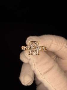 14K White Gold 3CT F VVS2 Radiant Cut Lab Grown Diamond Engagement Ring Customized Luxury Jewelry - Product Image 1