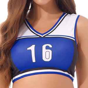 Solid Traders Cheer <b>Dance</b> New Trend <b>Crop</b> <b>Top</b> Custom Color Design Heat Transfer Printed 100% Polyester Cheerleader Uniform - Product Image 3