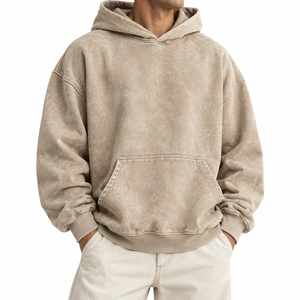 Sweat-shirts à capuche amples pour hommes, style urbain décontracté, en molleton de coton chaud, pour l'hiver - Product Image 1