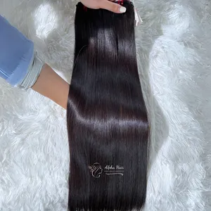 Couleur naturelle Miroir Os Droite Extensions de Cheveux d'un Seul Donneur Premium Cheveux Vietnamiens Bruts Mèches 100% Soyeux Droite Vierge